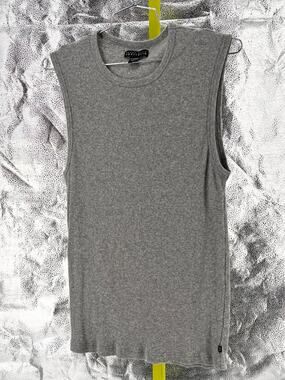 90s Perry Ellis Ribbed Crewneck Tank Top Muscle Shirt Gray 1990s Vintage Size XL